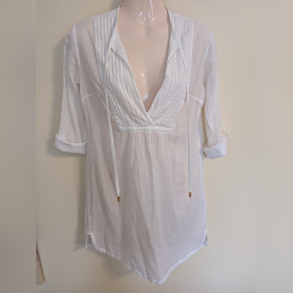 Heidi Klein Other - Heidi Klein 100% Linen White Tunic Cover Up 1 Small